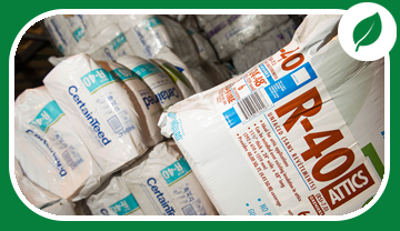 Bags of insulation stacked Bags of insulation stacked