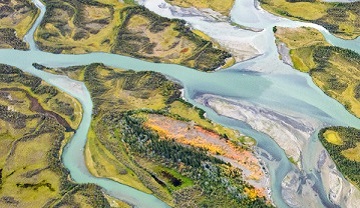 A part of Kluane National Park and Reserve seen from above A part of Kluane National Park and Reserve seen from above