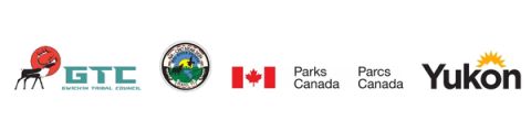Partner logos for Gwich’in Tribal Council, Government of Yukon, Parks Canada and the First Nation of Na-Cho Nyäk Dun