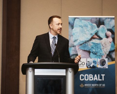 Minister of Energy, Mines and Resources Ted Laking speaks at the PDAC conference. Photo credit: Government of Northwest Territories.